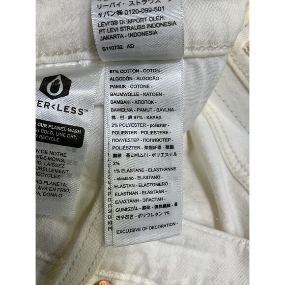 Levi's 'Ribcage' White Cotton Straight Ankle Jeans Size 26 NWT - Picture 5 of 5